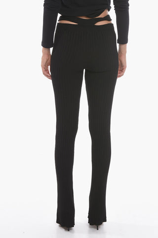 Ribbed Knit Trousers with Skinny-fit