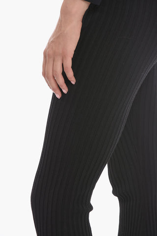 Ribbed Knit Trousers with Skinny-fit