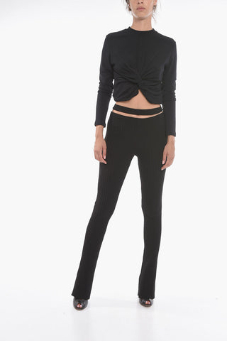 Ribbed Knit Trousers with Skinny-fit
