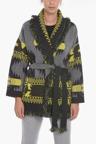 Cashmere Long Cardigan with Fringe
