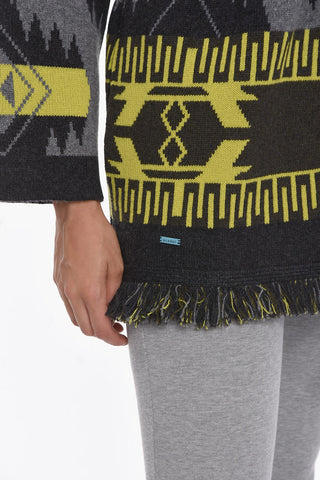 Cashmere Long Cardigan with Fringe