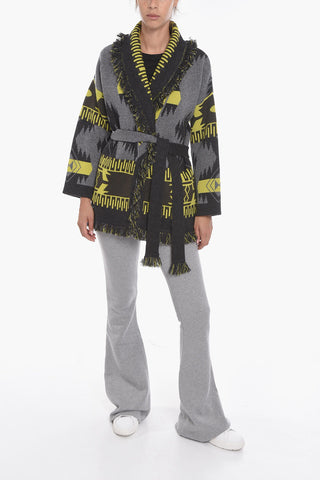 Cashmere Long Cardigan with Fringe