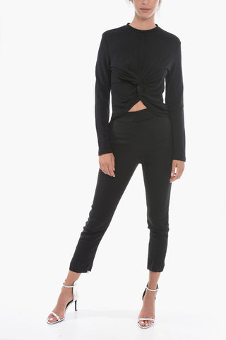 T-shirt a Maniche Lunghe con Dettaglio Nodo