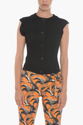 Front Buttoned Viscose Blend Vest