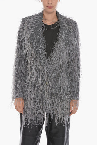 버진 울 싱글 브레스트 블레이저 GREENOCK 깃털 디테일