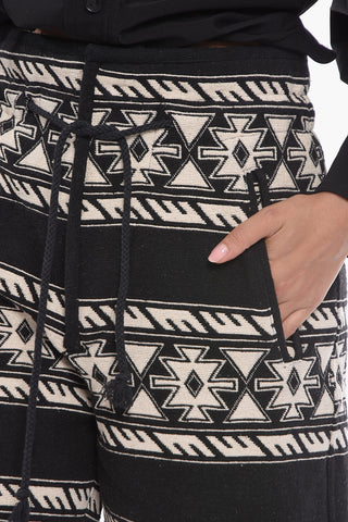 Cotton Blend LINIMA Shorts with Geometric Motif