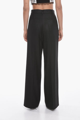 Wool-twill JAFR Flared Pants with Single Pleat