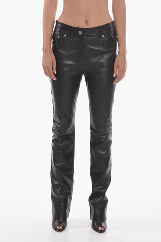Leather REBECCA Pants with Belt Loops