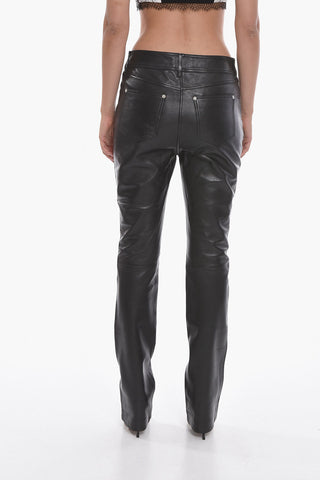 Leather REBECCA Pants with Belt Loops