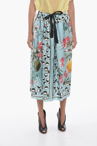 Silk-satin GIANNA Flared Long Skirt