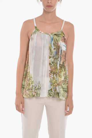 Pleated TURNER Top with Jungle Print