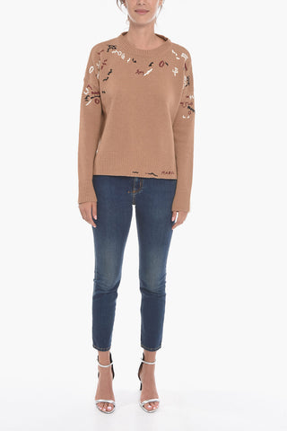 Crew Neck RANDOM MENDING Virgin Wool Pullover