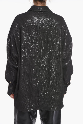 Sequined BILBAO Oversized Shirt with Breast Pocket