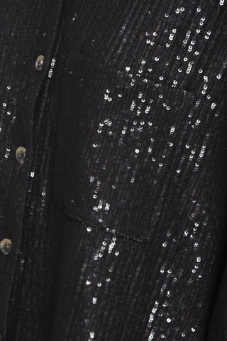 Sequined BILBAO Oversized Shirt with Breast Pocket
