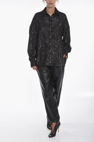 Sequined BILBAO Oversized Shirt with Breast Pocket