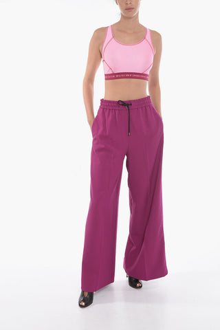 Pantaloni Palazzo con Bande Laterali Logate