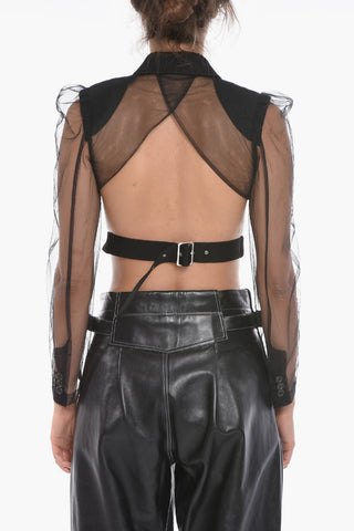 NOIR KEI NINOMIYA Blazer Crop in Mesh