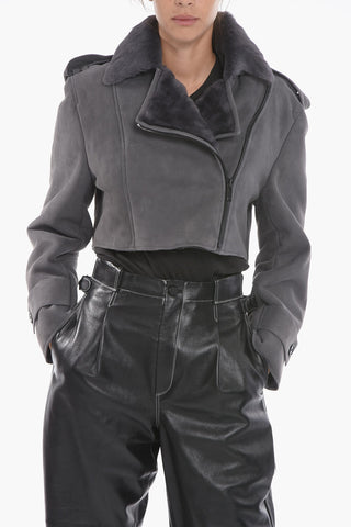 Cropped MAHIS Shearling Jacket with Zip Fastening