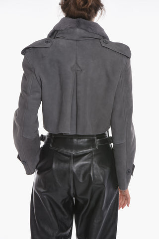 Cropped MAHIS Shearling Jacket with Zip Fastening