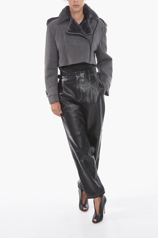 Cropped MAHIS Shearling Jacket with Zip Fastening
