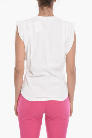 Pleated Sleeve Printed Cotton ZUTTI T-Shirt