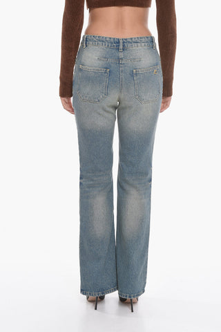 Bootcut Flared Denims with Vintage Effect 25cm