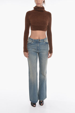 Bootcut Flared Denims with Vintage Effect 25cm