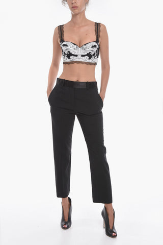 Wool Blend COSMOS Pants with Satin Detail