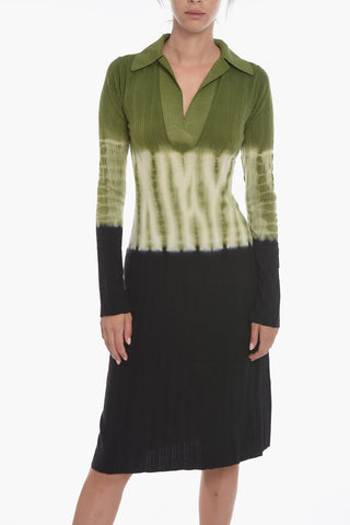 Vestito Midi in Maglia con Design Tie Dye