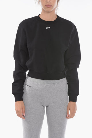 PERMANENT Brushed-cotton Crewneck Sweatshirt with Logo Print