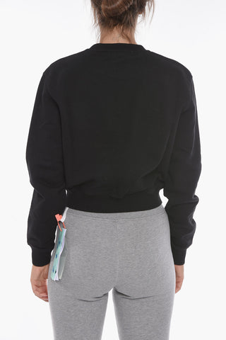PERMANENT Brushed-cotton Crewneck Sweatshirt with Logo Print