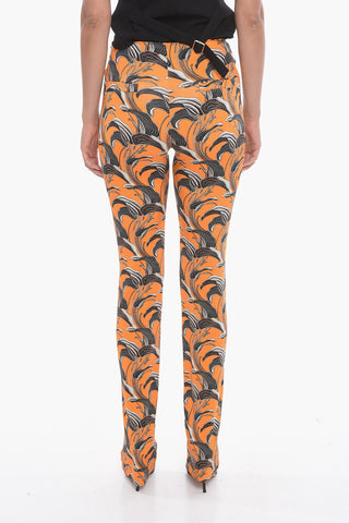 Pantaloni in Viscosa Svasati con Dettaglio da Allacciare