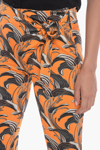 Pantaloni in Viscosa Svasati con Dettaglio da Allacciare