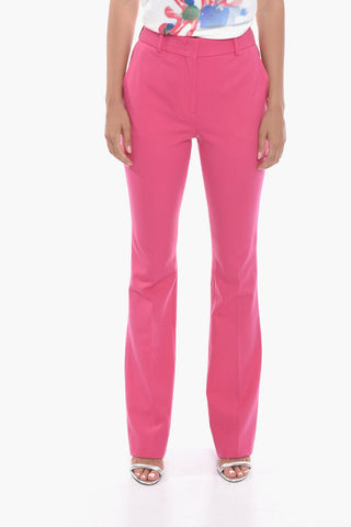 Wool Blend Bootcut Pants with Hidden Closure
