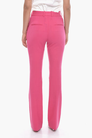 Wool Blend Bootcut Pants with Hidden Closure