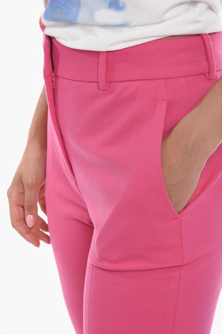 Wool Blend Bootcut Pants with Hidden Closure
