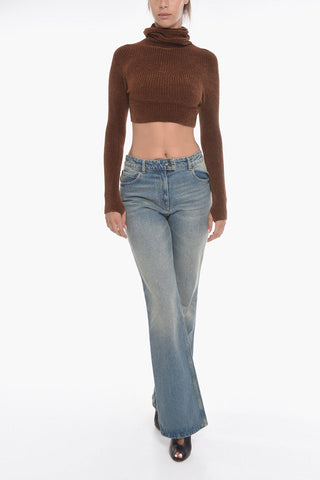 Maglia Crop LA CAGOULE a Collo Alto in Ciniglia