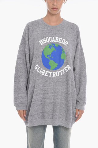 Felpa Girocollo GLOBETROTTER in Cotone Garzato