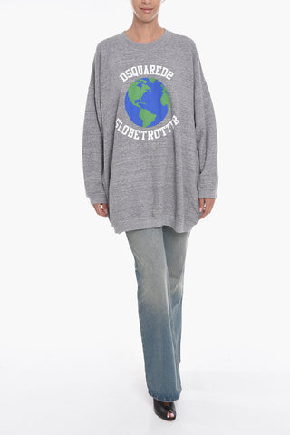 Felpa Girocollo GLOBETROTTER in Cotone Garzato