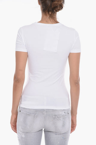 Slim Fit Cotton T-Shirt with Reflective Logo