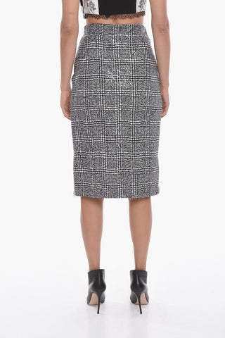 Side Zipped District Check Longuette with Lace Lining