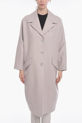 MM6 Bat-wing Sleeve Wool Blend Coat