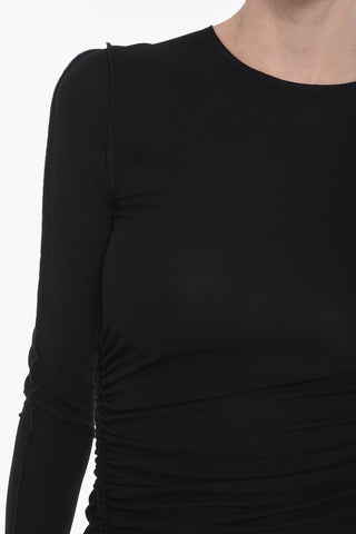 Draped FLUTTER Minidress with Reverse Stintchings