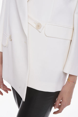 Double Breasted Blazer with Peak Lapel