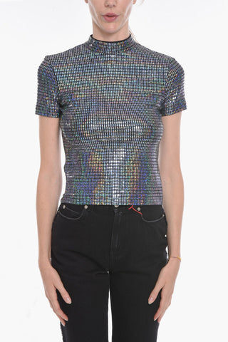 MIRROR PARTY T-shirt with Mock Neck