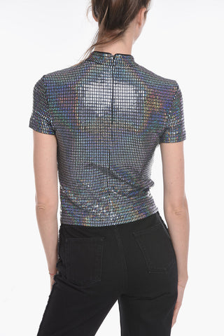 MIRROR PARTY T-shirt with Mock Neck