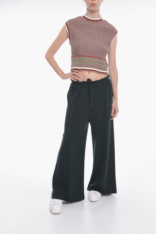Pantaloni Palazzo Cropped Fit in Cashmere