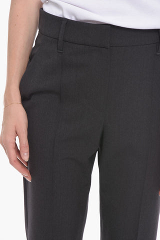 Pantaloni in Lana Vergine a Una Pince