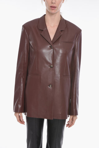 Vegan Leather Boxy Fit Blazer
