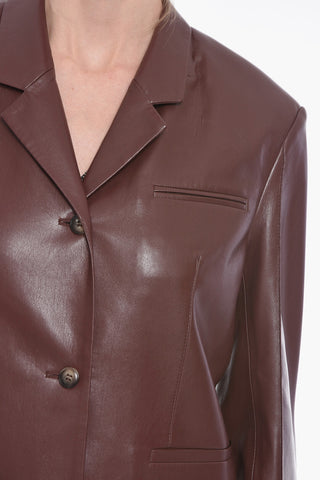Vegan Leather Boxy Fit Blazer